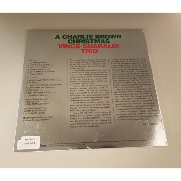 Vince Guaraldi Trio A Charlie Brown Christmas LP Clear Red Green Splatter New - Picture 3 of 3
